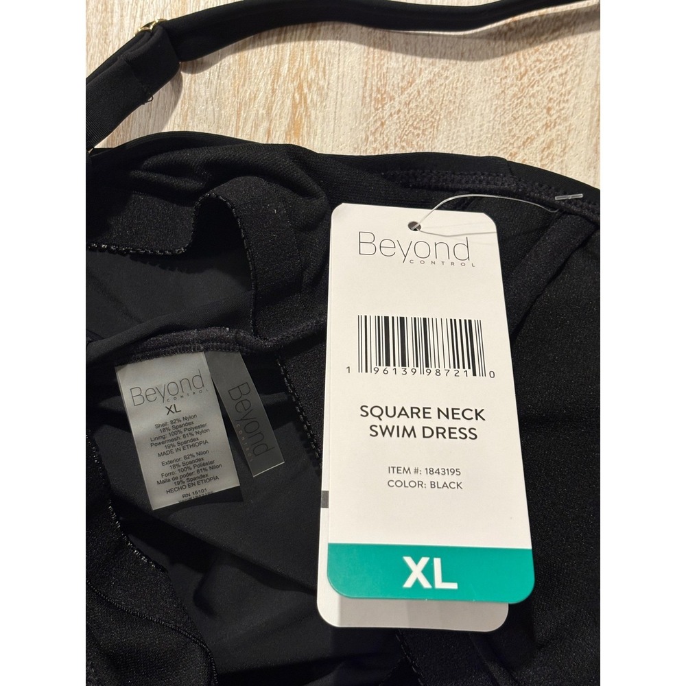 Beyond Control XL Square Neck Swim Dress Womens Black - Picture 8 of 8